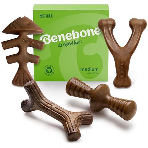 Benebone Holiday 4-Pack: Durable Chew Toys for Your Pup's Joyful Chewing