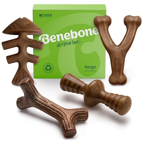 Benebone Holiday 4-Pack: Durable Chew Toys for Your Pup's Joyful Chewing