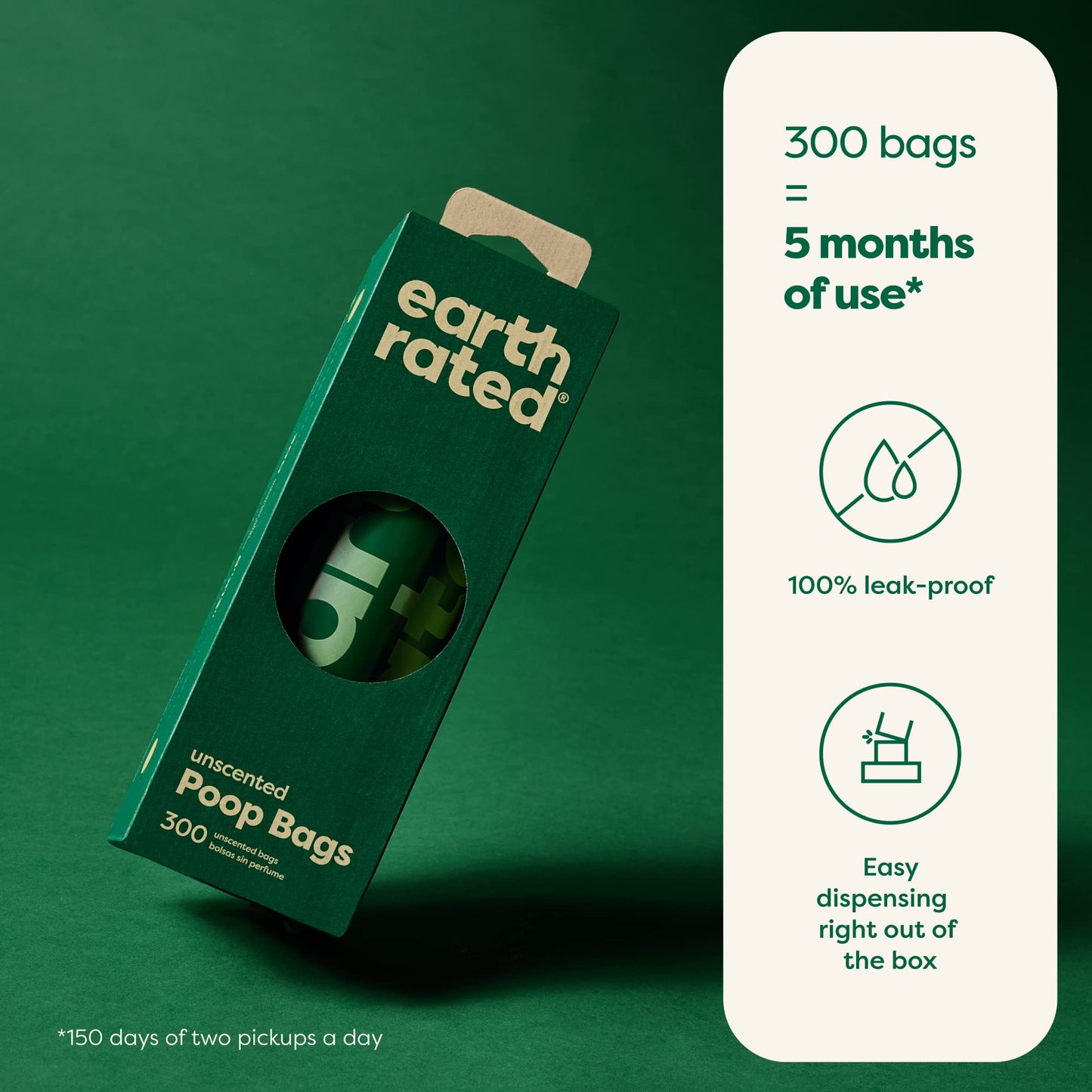 Earth Rated Dog Poop Bags, 300 Bags